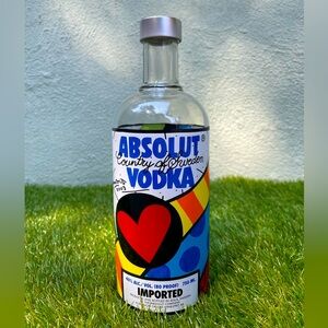 Absolut Romero Britto Vodka 25th Anniversary Empty Bottle Rare Decors deco